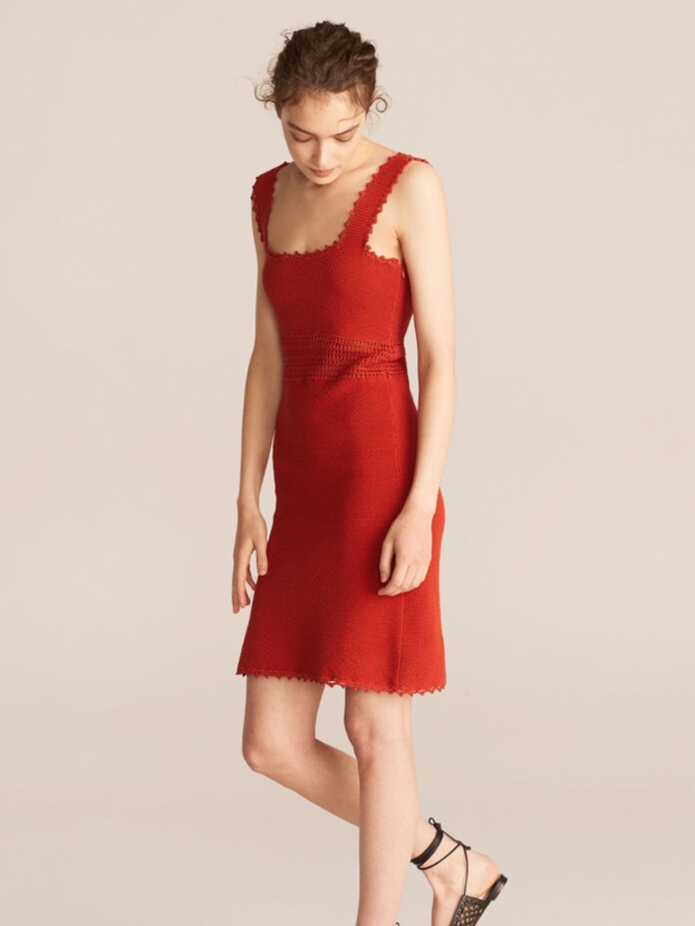 Rebecca Taylor knit dress, crochet trim mini NWT